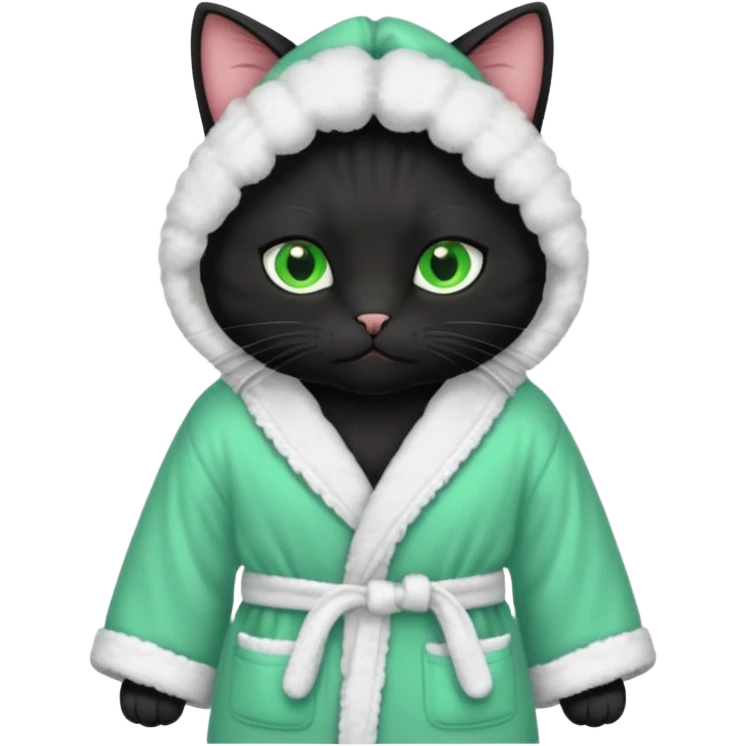black cat with bathrope emoji