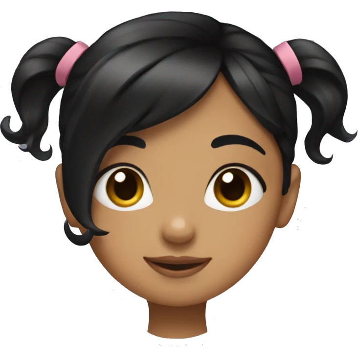 Little girl trio with all black hair emoji