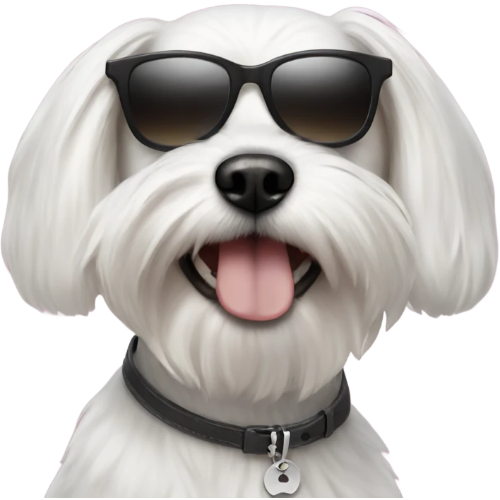 Dog Maltese wearing sunglasses  emoji
