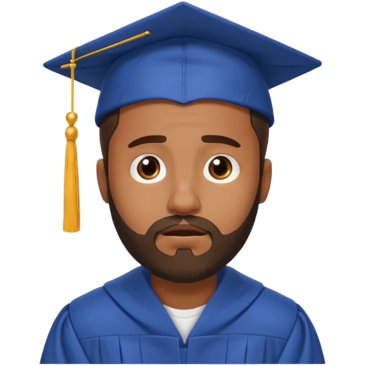 bearded brown man face palm exhausting graduation emoji
