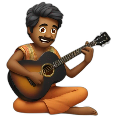 indian man playing guitar emoji