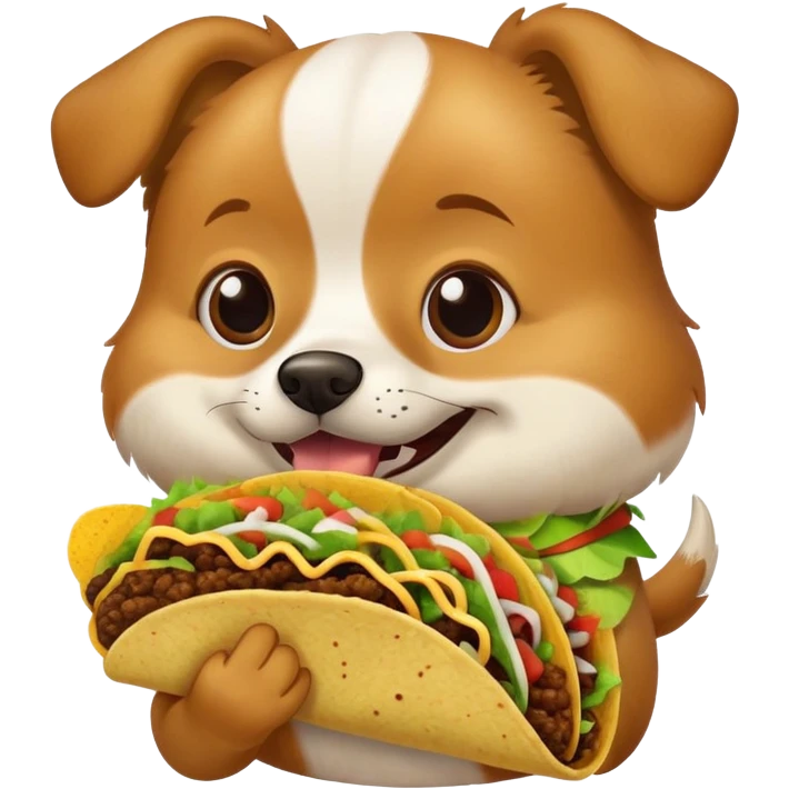 Dog eating a taco emoji