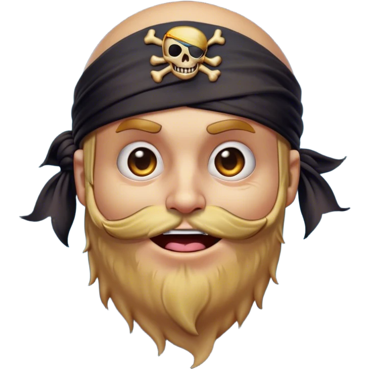 Clash of Clans aesthetic Comical Pirate Portrait Emoji, Head tilted dramatically with an exaggerated, fun expression and wide, comically expressive eyes behind a quirky eye patch, featuring a rugged yet cartoonish build with a playful bandana and natural skin tone, Simplified yet hilariously expressive features, highly detailed, glowing with a slightly sassy oceanic glow, high shine, dramatic yet playful, stylized with an air of cheeky maritime mischief, soft glowing outline, capturing the essence of a meme-worthy pirate who brings humor to epic quests! emoji