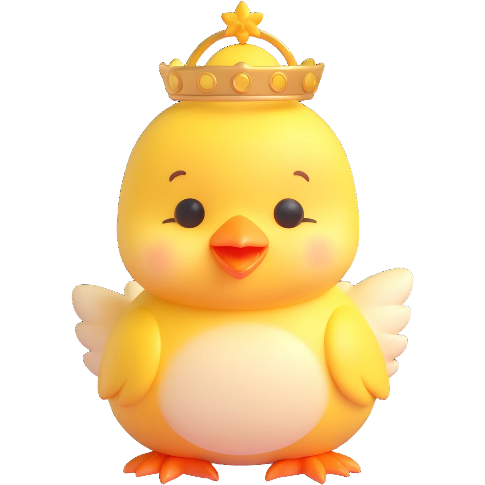 adorable baby chick with a golden halo above its head emoji