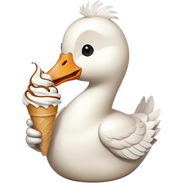 Goose eating ice cream emoji