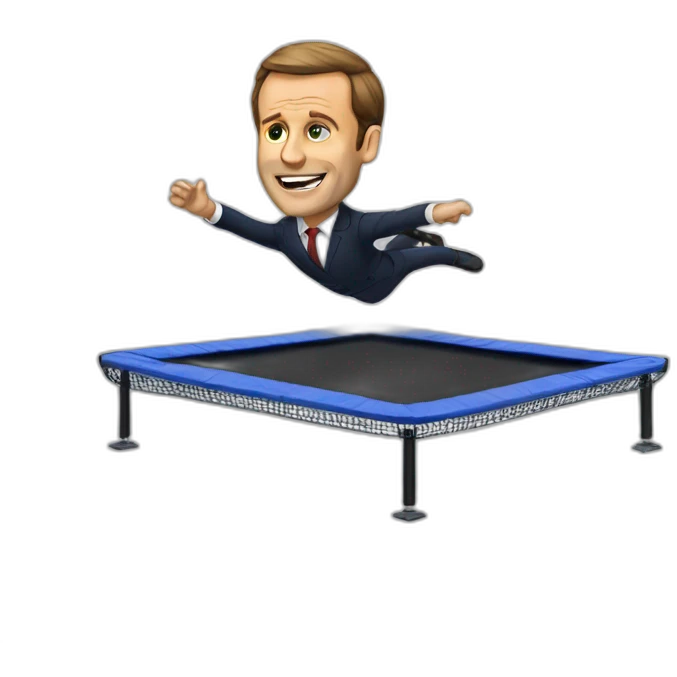 Macron qui fait du trampoline emoji