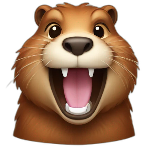 slightly happy beaver emoji