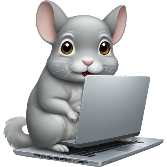 chinchilla typing on a laptop emoji