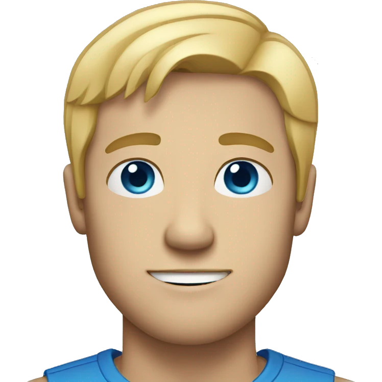 man with straight blonde hair and blue eyes emoji