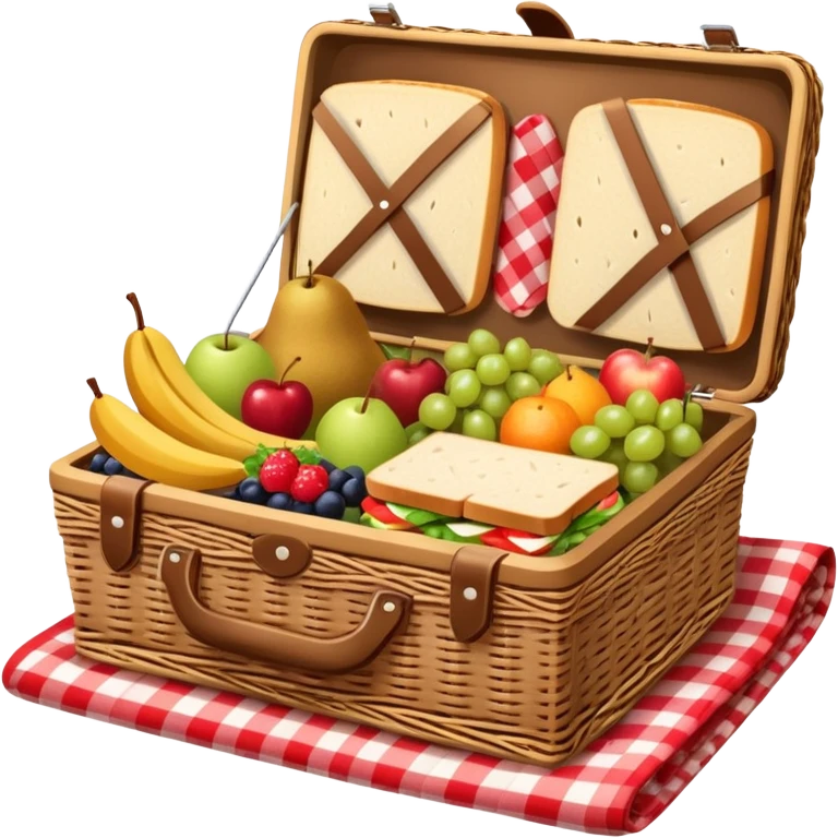 picnic basket with food on a blanket emoji