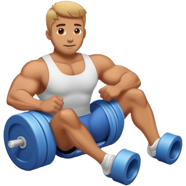 buff guy lying lats down on foam-roller emoji