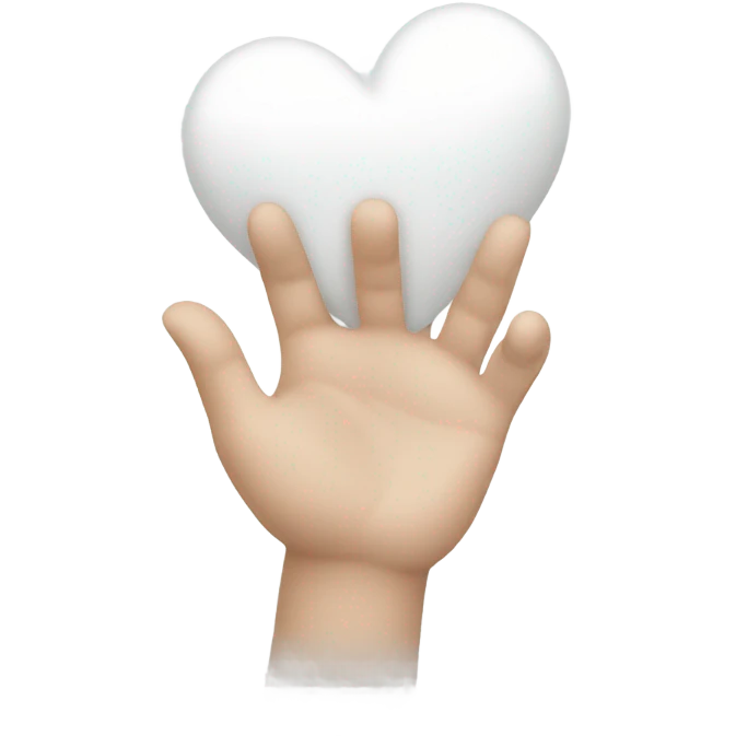 White heart in hand emoji