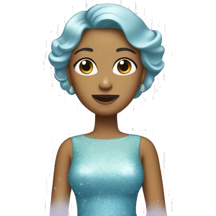 Sparkly pastel blue dress covered in glitter. emoji
