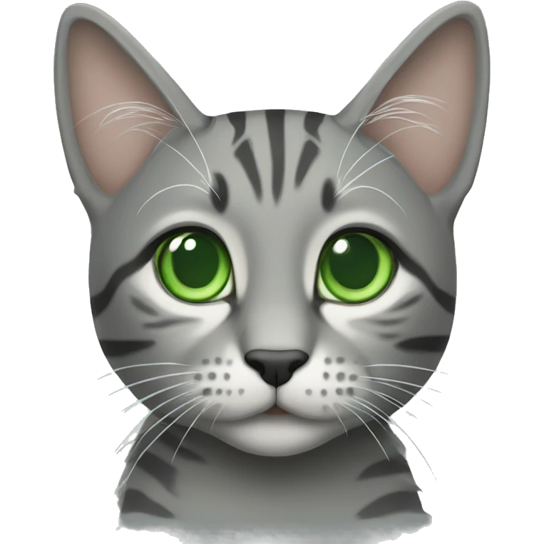 Grey tabby with green eyes  emoji