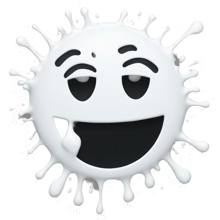 smiley face splattered with white paint emoji