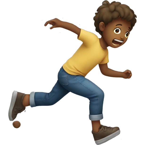 A child tripping emoji