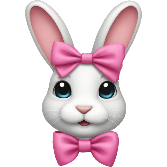 bunny with pink bow emoji