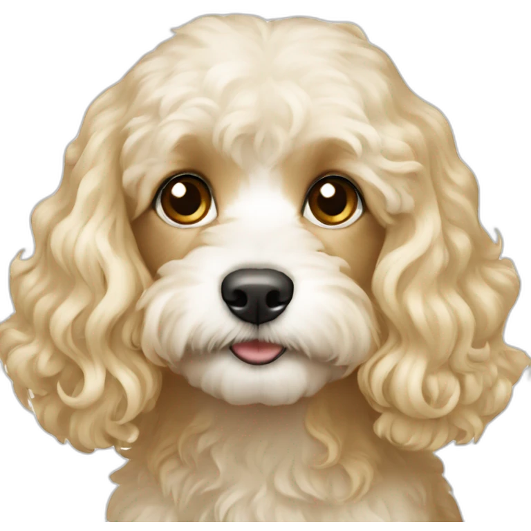 White Cavapoo blonde girl emoji