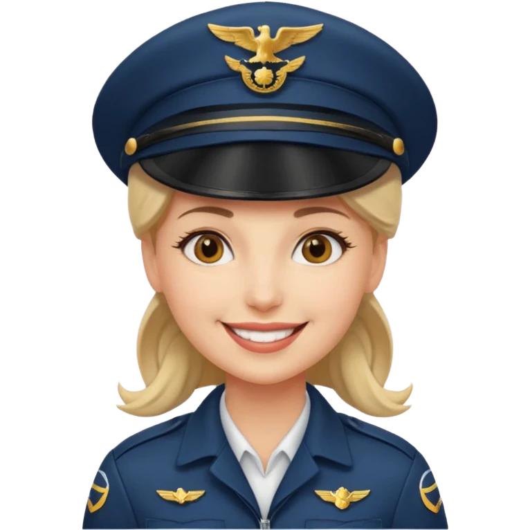 female Pilot wearing a pilot hat emoji
