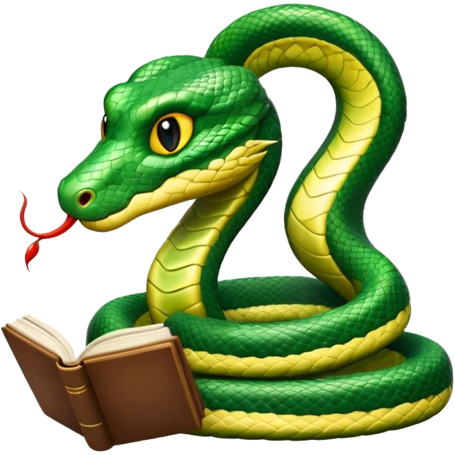 kitap okuyan yılan emoji