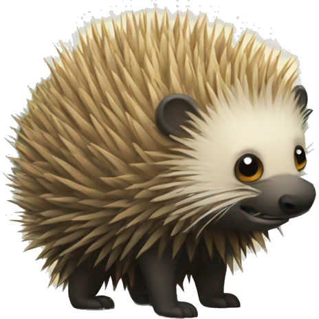 Porcupine with a balloon emoji