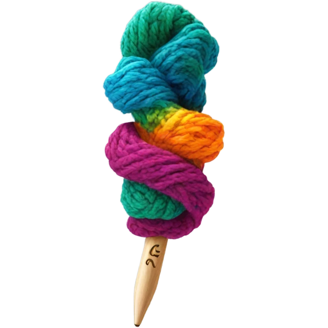Crochet hook with yarn colorful emoji