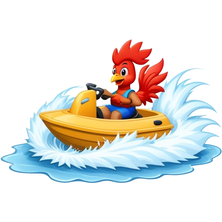A flat boat doing a rooster trailer going fast emoji