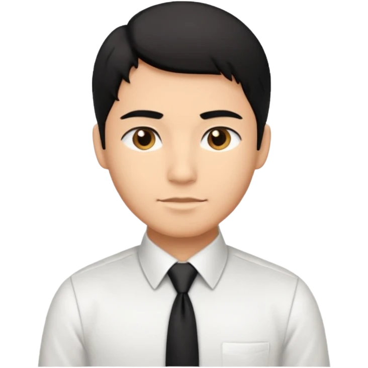 20대 직장인 남자. 단정한 검은 머리 emoji