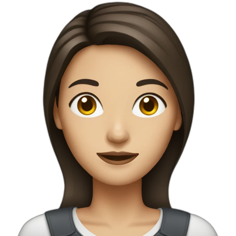 brunette woman using computer emoji