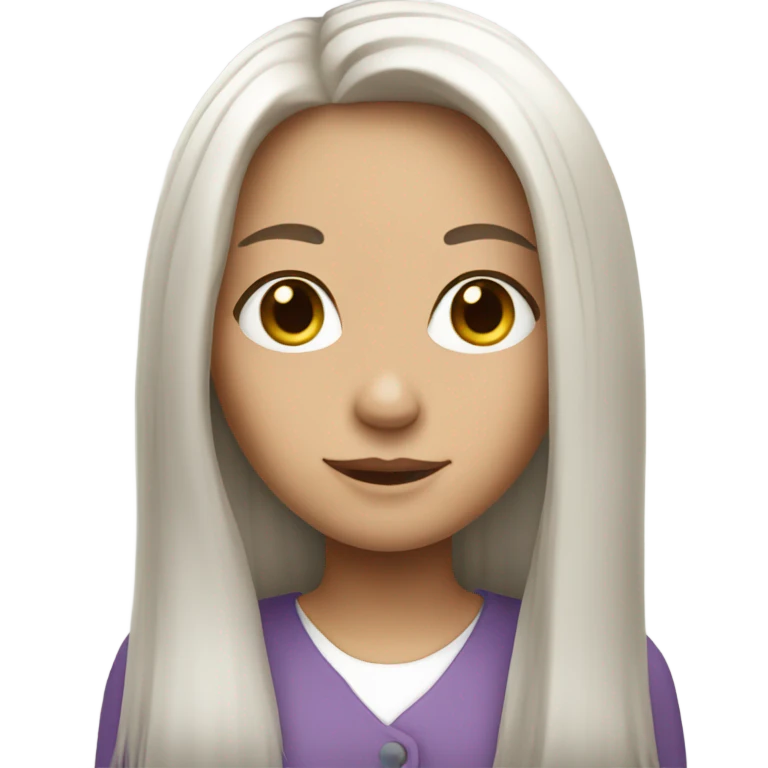 Long hair with white girl emoji