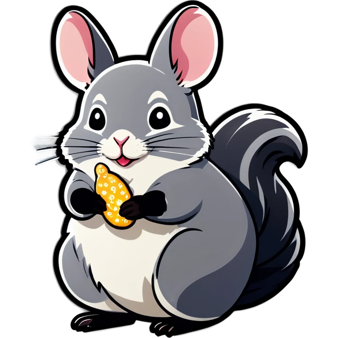 Chinchilla with chicken pocks emoji