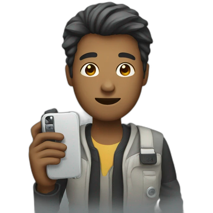 man holding a phone emoji