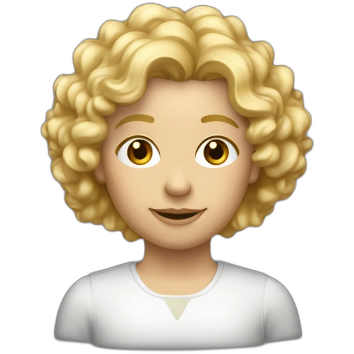 un anglais pâle avec de courts cheveux blond frisés emoji