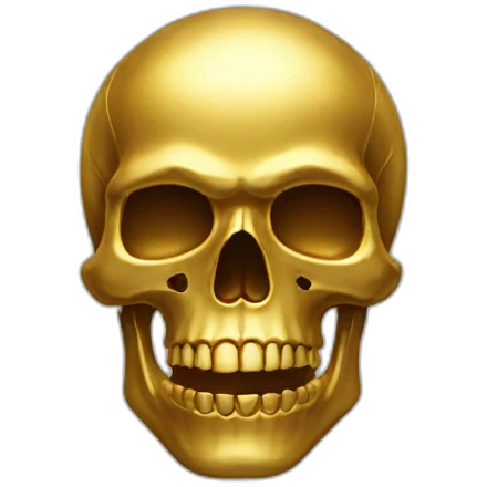 gold skull head emoji