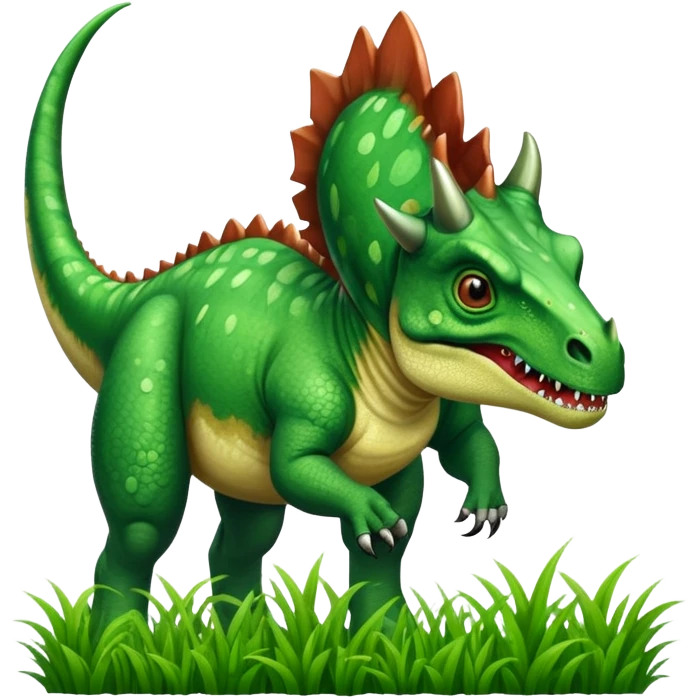 A Carnotaurus eating grass emoji