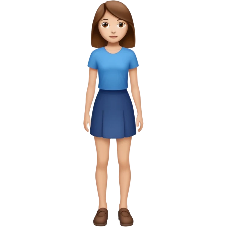 fille  en entier cheveux bruns tres long et lisse emoji