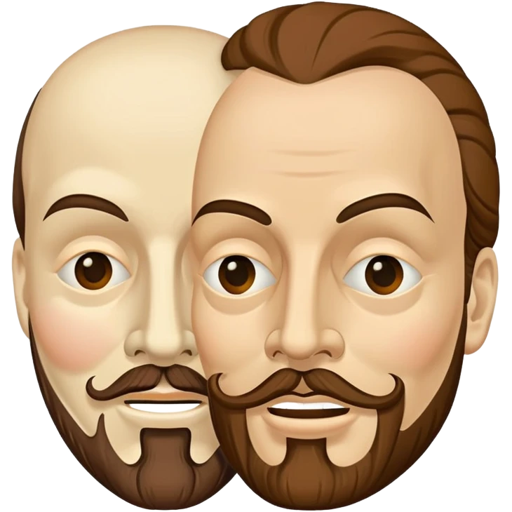 Shakespeare with theatrical comedy and tragedy masks emoji