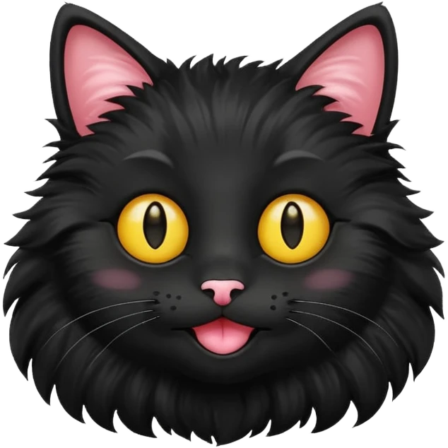 Black cat with smiley face emoji