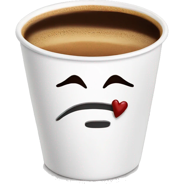 Coffee cup with kiss on it emoji
