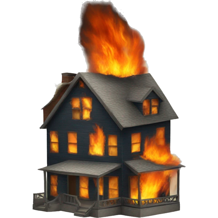 A house on fire emoji