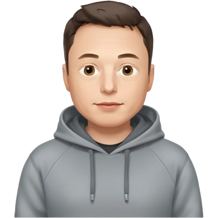 elon musk in gray hoodie full height emoji