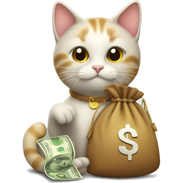 cat with a money bag emoji
