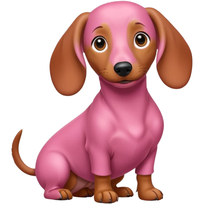 Perro salchicha color rosa emoji