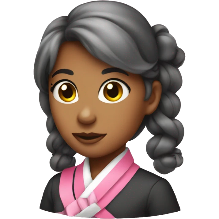 Coquette pink ribbon emoji