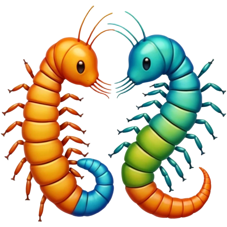 Centipedes kissing emoji