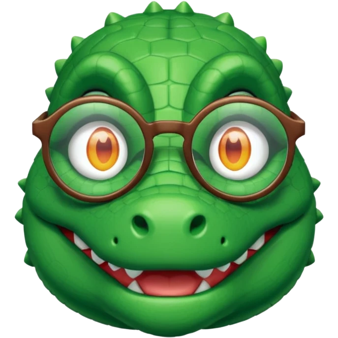 A pixel academic gator. The background is a solid white circle emoji