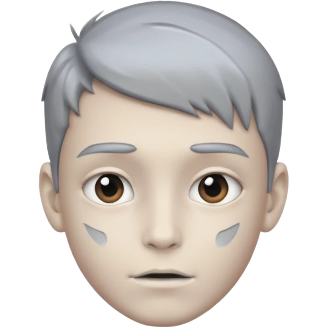 gray metal painted boy face included emoji