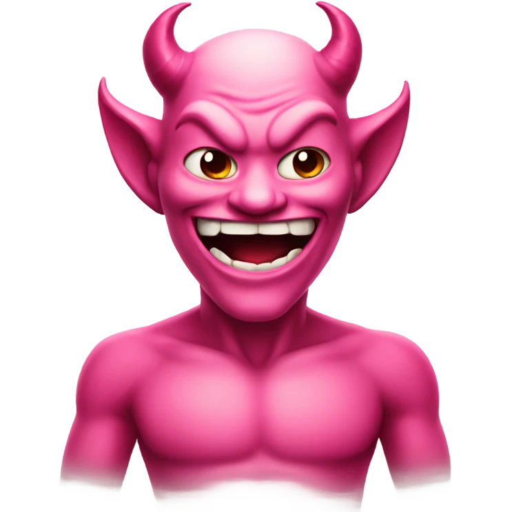 Pink smiling devil emoji