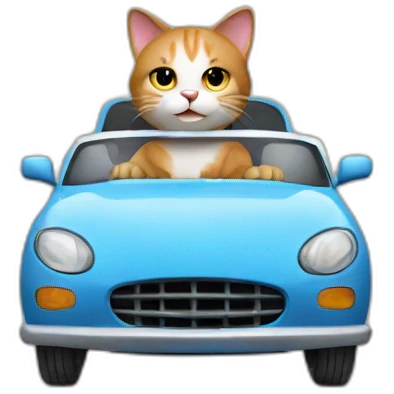Cat driving emoji