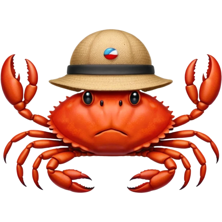 a crab with a hat with written "CARBONFACT" on it emoji